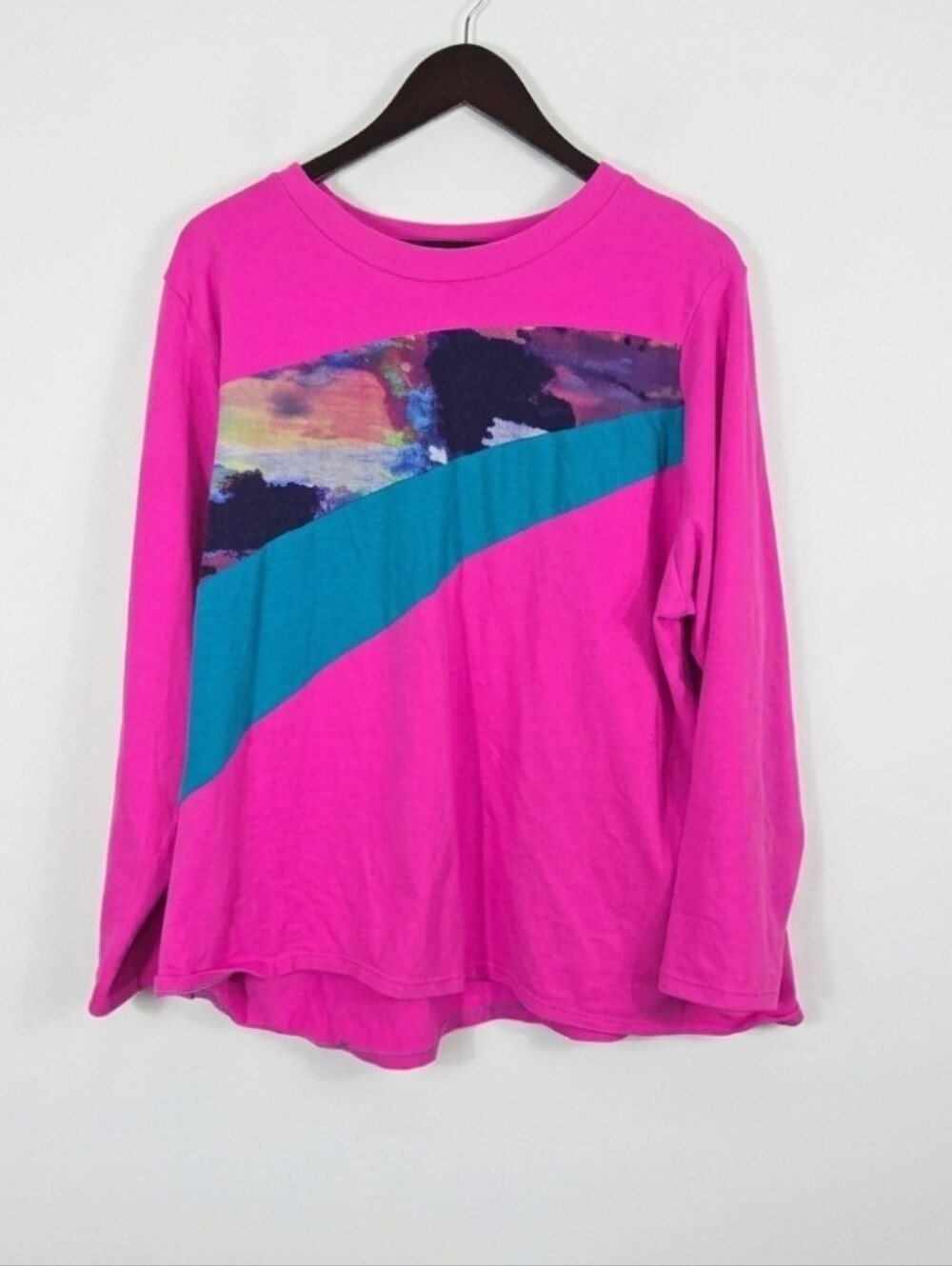 Vibrant vintage abstract long sleeve top